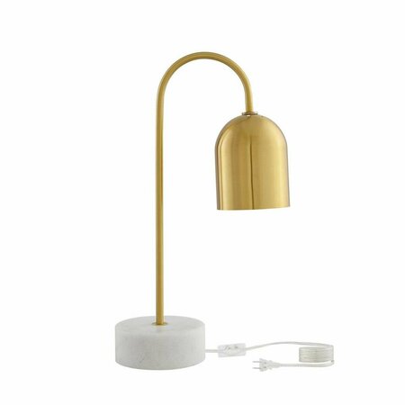 LIGHTING BUSINESS Karleigh Marble Stone Base & Metal Table Lamp, Brass LI3644300